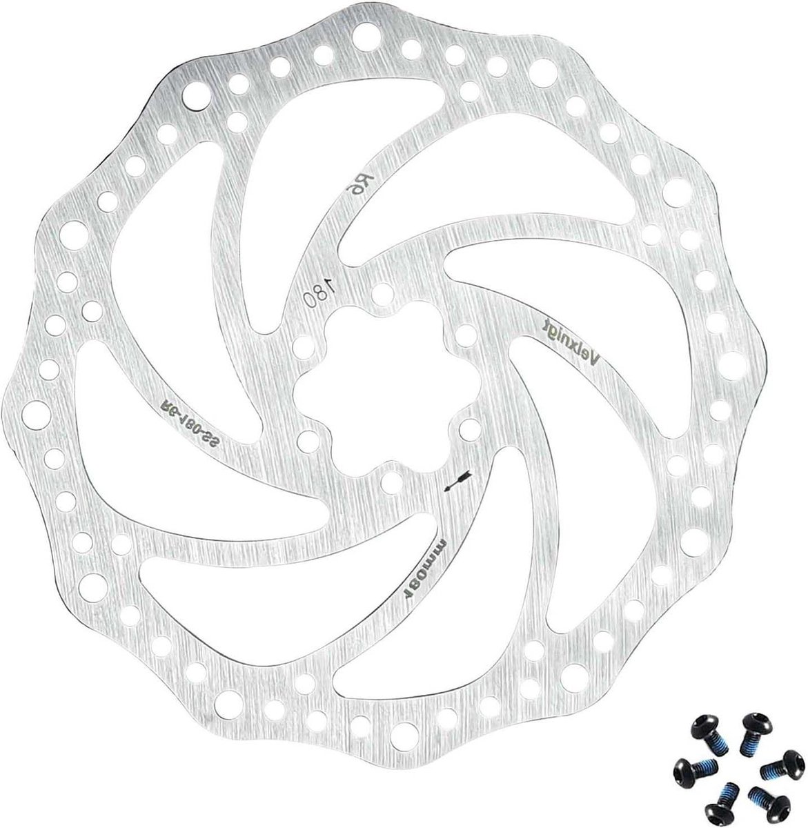 Fiets Rem Schijf - Remrotor Fiets - Veilig Fietsen - Roestvrij Staal - 180mm - Zilver