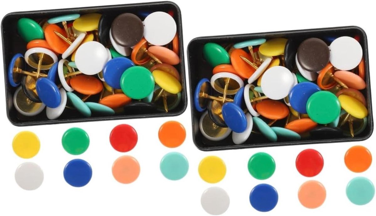 Ronde Punaises - Kleurrijke Spijkers - Decoratie Bevestigen - Platte Ronde Kop - 100 Stuks - Assorti