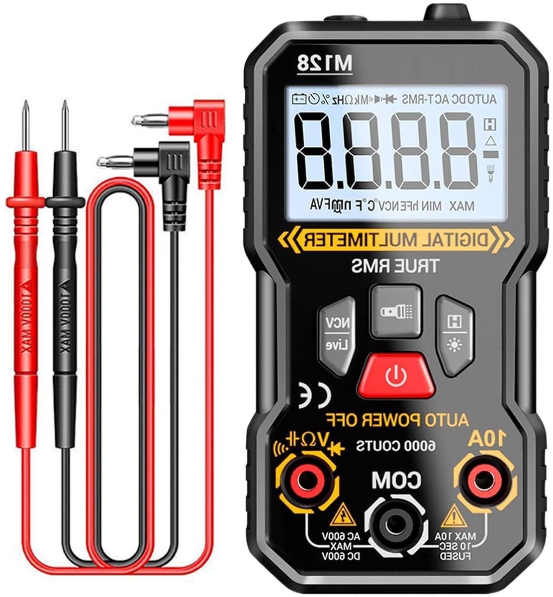 Digitale Multimeter - Meetinstrument Tester - Elektrische Metingen - Automatische Bereikdetectie - 6000 Counts - Zwart