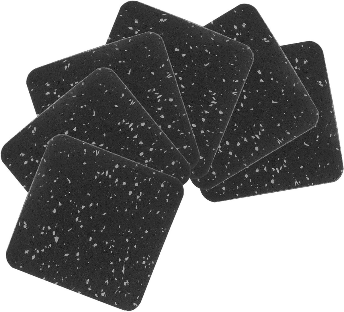 Loopband Kussens - Gym Vloermatten - Apparatuur Beschermen - Schokabsorberend Rubber - 6 Stuks - Zwart