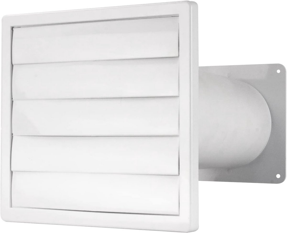 Wanddoorvoer voor Afzuigkap Muurkast Wit met Terugslagklep Ø 150 mm