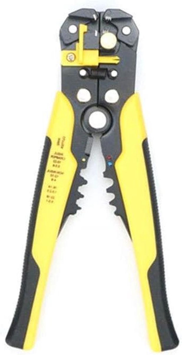Draadstripper Tang - Krimptang Kit - Bedrading Klussen - Zelf Verstelbaar - 0.2-6mm - Geel Zwart