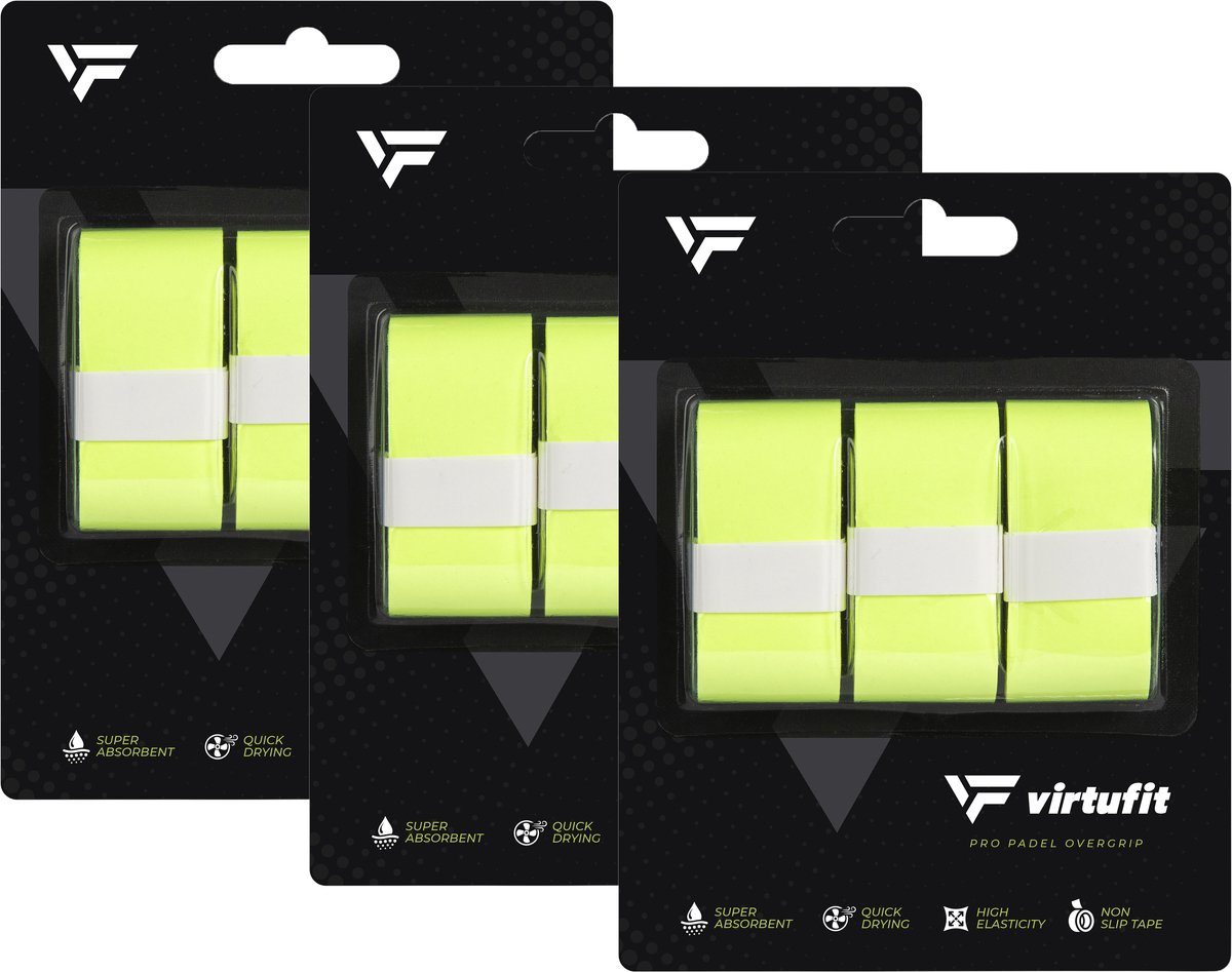 VirtuFit Pro Padel Overgrip - Groen - Set van 9 - Vochtabsorberend PU-materiaal