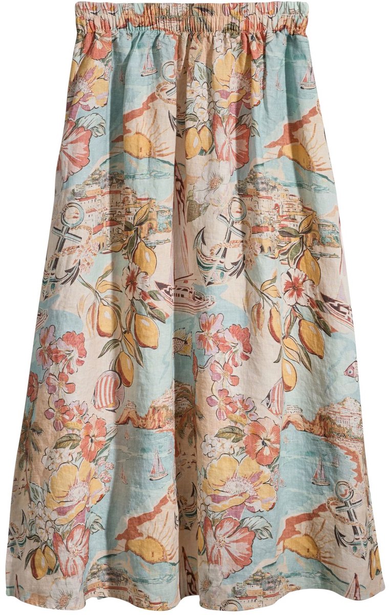 Next - Dames - N. Premium rok van 100% linnen - Crème