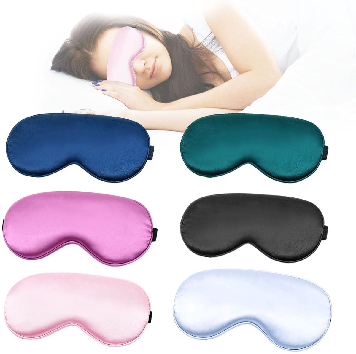 MTTproducts- Slaapmasker Zijde - Verstelbare Elastische Band - Oogmasker voor Vrouwen/Mannen/Kinderen - Effectieve Lichtblokkering - Perfect Reisaccessoire - Zacht en Comfortabel
