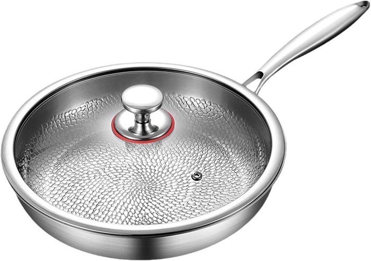 Koekenpan met Deksel - Koekenpan Pro - Lekker Koken - Krasbestendig Titanium - 52 cm - Zwart
