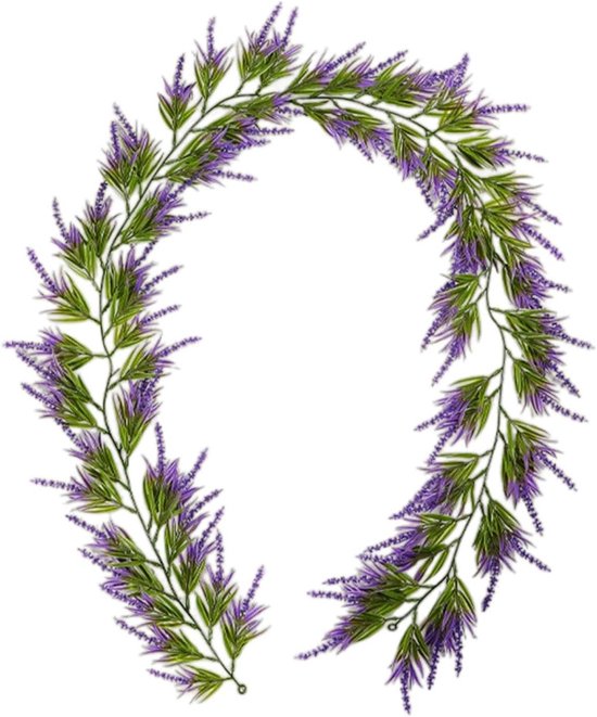 Kunstlavendel Slinger - Paarse Bloemen - Feestelijke Decoratie - UV-bestendige Kleuren - 179 cm - Paars