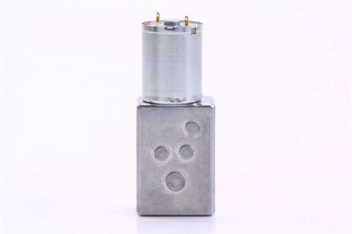 DC Motor - Wormwielmotor Hoog Koppel - Automatiseringsprojecten DIY - Laag Geluid Lange Levensduur - 24.5MM Buitendiameter - Zilver