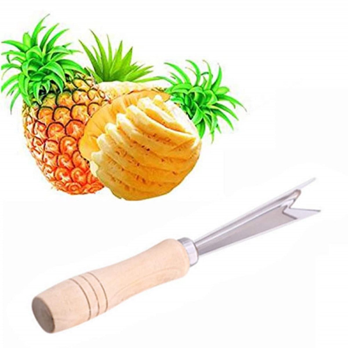 Cosensi- Oogschiller V-vorm - Roestvrij Staal - Ananas Dunschiller - Praktisch Clipontwerp - Totale Lengte 19 cm - Lichtgewicht 40 g