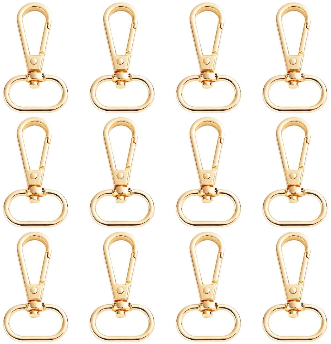 Cosensi - Draaibare karabijnhaken - Sleutelhangers - Duurzaam en robuust - Goud - Metalen gespen - Ideaal voor lanyards en ambachten - Geschikt voo...