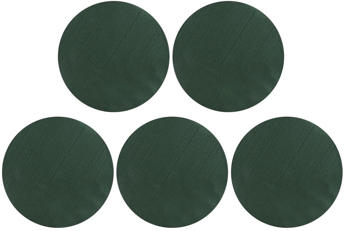 Cosensi- Bloemenschuim 5 Stuks - Ronde Bloemspons 8 x 4 cm - Cilinderbloemenschuim - Zacht en Duurzaam - Waterabsorberend - Groen