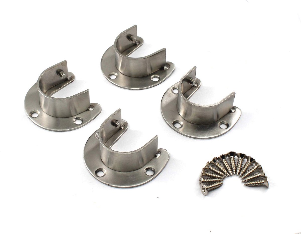 Cosensi- Planksteun - 304 Roestvrij Staal - U-vormige Flens - Set van 4 - Opening Breedte 33mm - Antiroest en Corrosiebestendig - Plankhouder