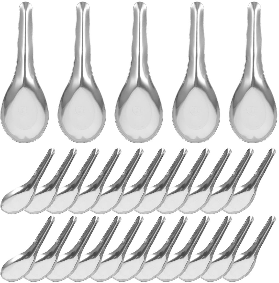Cosensi- Soeplepels 50Pcs - Roestvrij Stalen Lepels - Ergonomisch Ontwerp - Stevige Constructie - Geschikt voor Soep/Granen - Hooggepolijst Uiterlijk - Serveerlepels