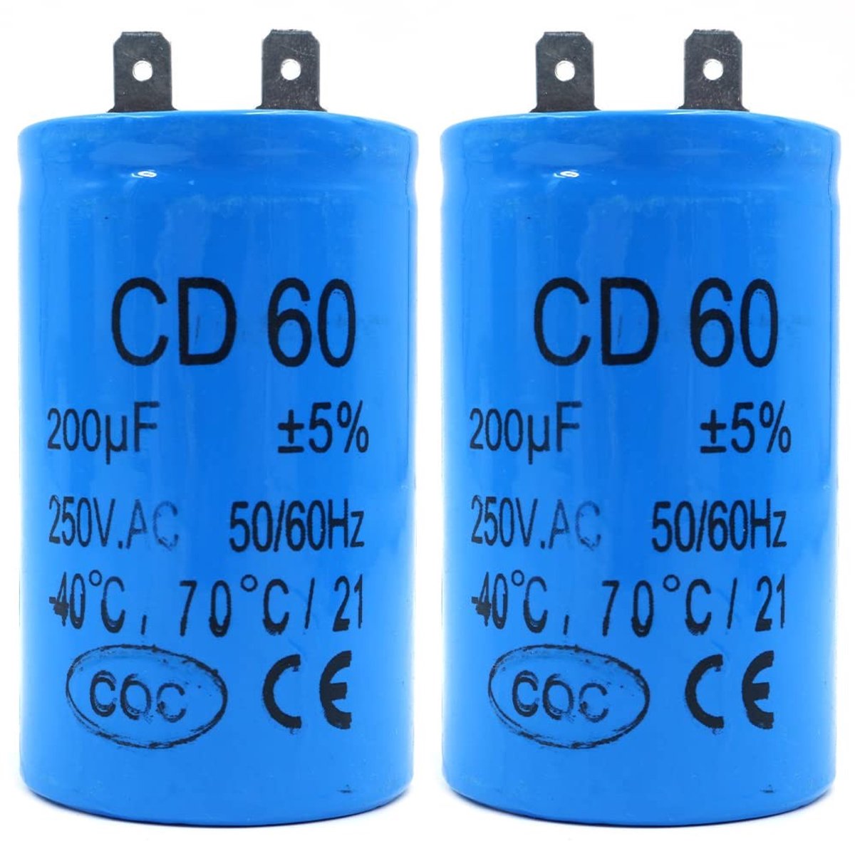 Cosensi - Motor Start Capacitor - 200UF - 50x100mm - Circulaire Capacitor - Geschikt voor motoren en wasmachines - Hoogwaardige kwaliteit