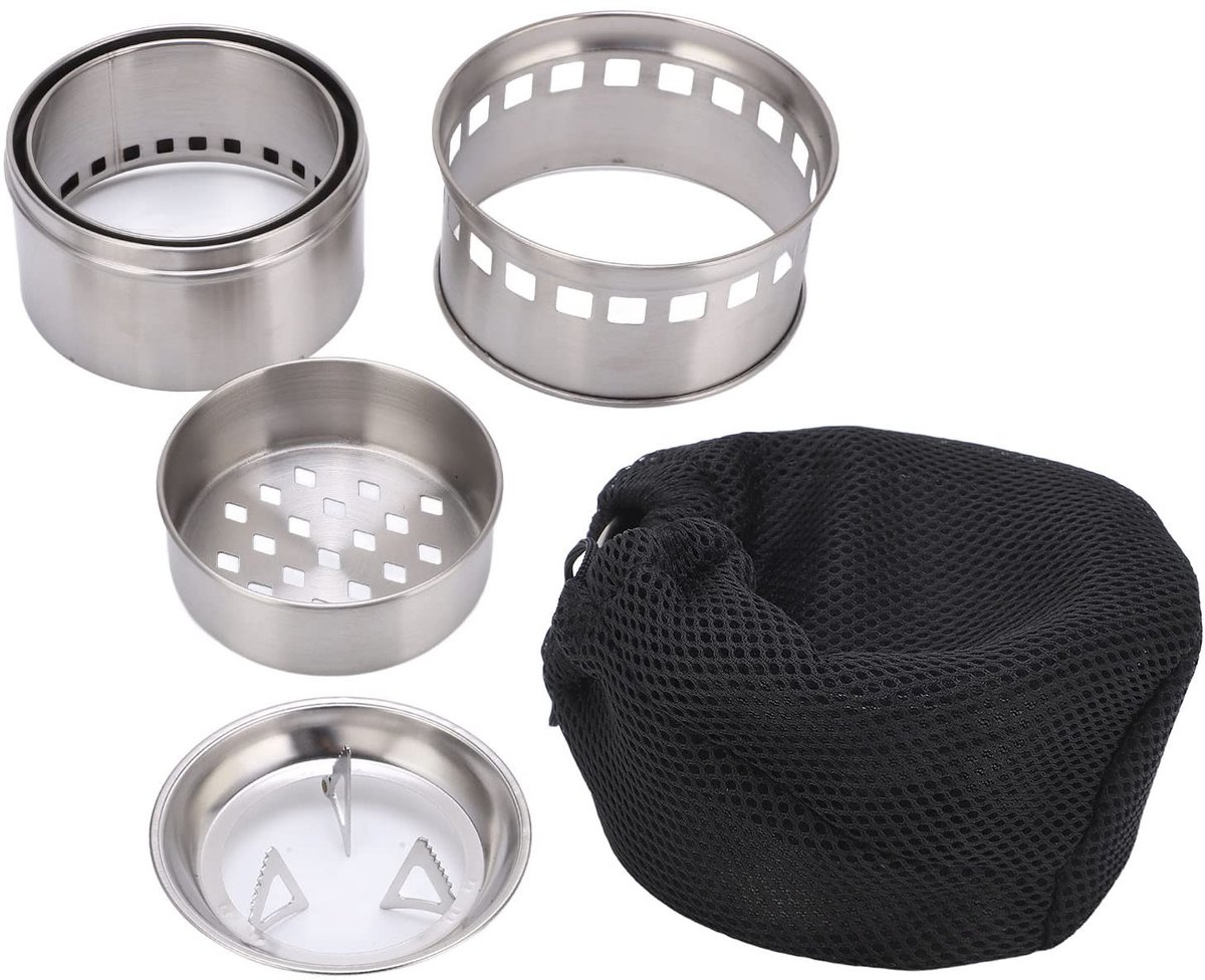 Cosensi- Barbecue Draagbaar - Vouwbare Picknickkachel - Roestvrij Staal - Voor 1-2 Personen - Geschikt voor Kamperen - Gewicht 418g - Kampeerfornuis