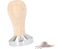Cosensi- Koffietamper - Roestvrij Staal - Houten Handvat - Verstelbaar - Afneembaar - 51 mm - Comfortabel Gebruik - Koffiepers