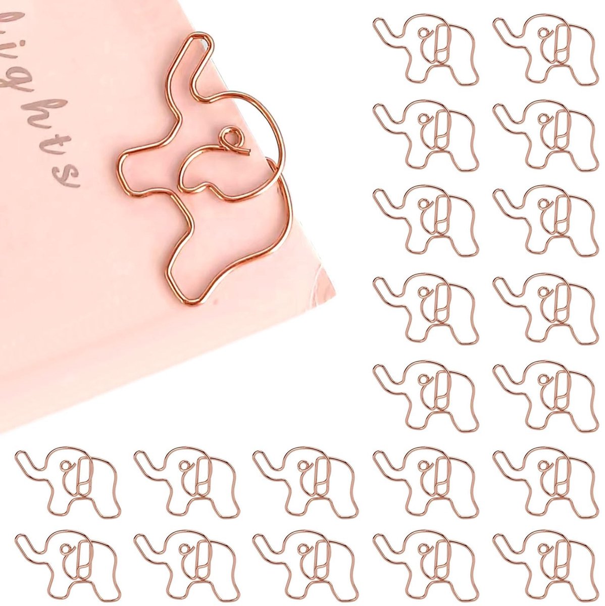 Cosensi- Paperclips 20 Stuks - Olifantvorm - Lichtgewicht - Duurzaam - Antislip - Geschikt voor Documentclassificatie - Bladwijzers