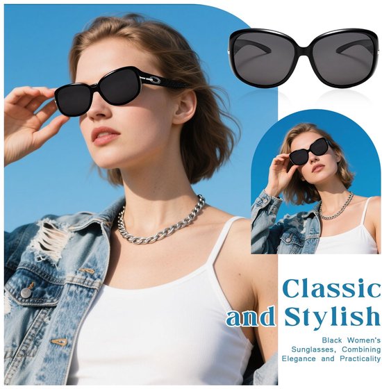 Cosensi- Zonnebril Dames Oversized - Gepolariseerde Zonnebril - UV400 Bescherming - Lichtgewicht Zonnebril - Vintage Zonnebril - Polycarbonaat Materiaal - Zonnebrillen van Cosensi — afbeelding 2