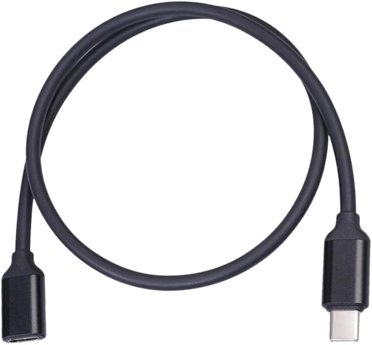 USB-C Verlengkabel - Oplaad Datakabel - Apparaten Laden - Vergulde Stekkers - 1.5 Meter - Zwart