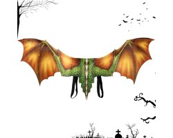Drakenkostuum Vleugels - Drakenaccessoires Verkleed - Feestjes en festivals - Realistisch 3D-design - 45 x 90 cm - Geel