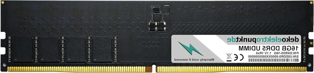 16GB RAM Geheugen - DDR5 UDIMM Module - PC Prestaties Verbeteren - Plug & Play Installatie - 288 Pin - Zwart