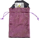 Tarot Trekkoord Tasje - Kaartenzakje Opberger - Kaarten Opbergen - Fluwelen Stof - 16 x 22 cm - Constellation Patroon