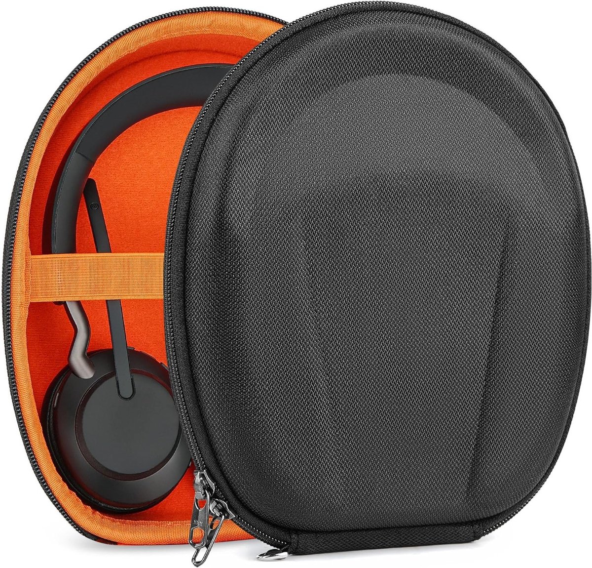 Beschermhoes voor Jabra Elite45h en Evolve2 Series - Vervangbare Harde Reishoes met Kabelopslag en Duurzaam Ontwerp (Zwart)