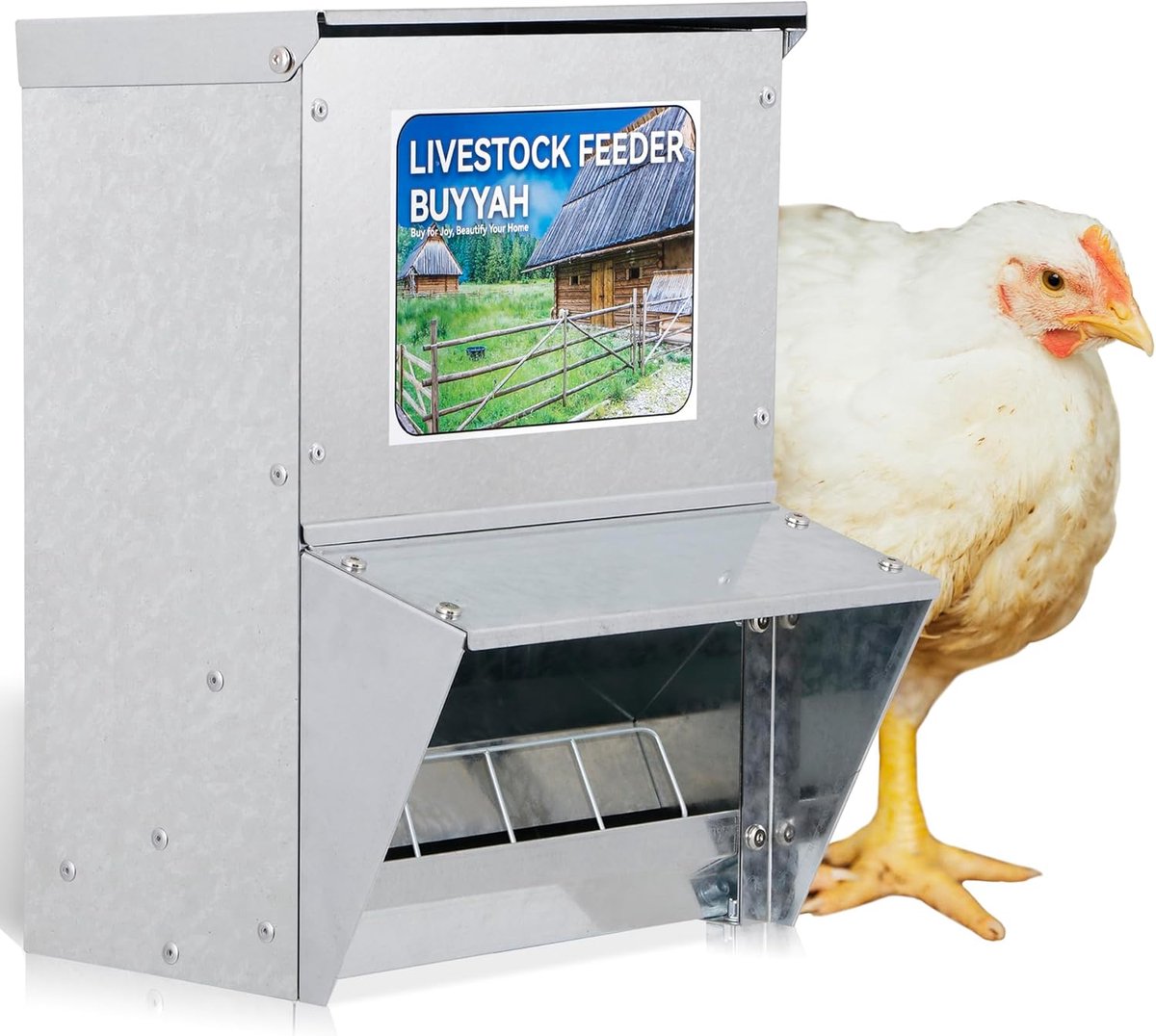 Grote automatische voerbak voor pluimvee tot 13,6 kg