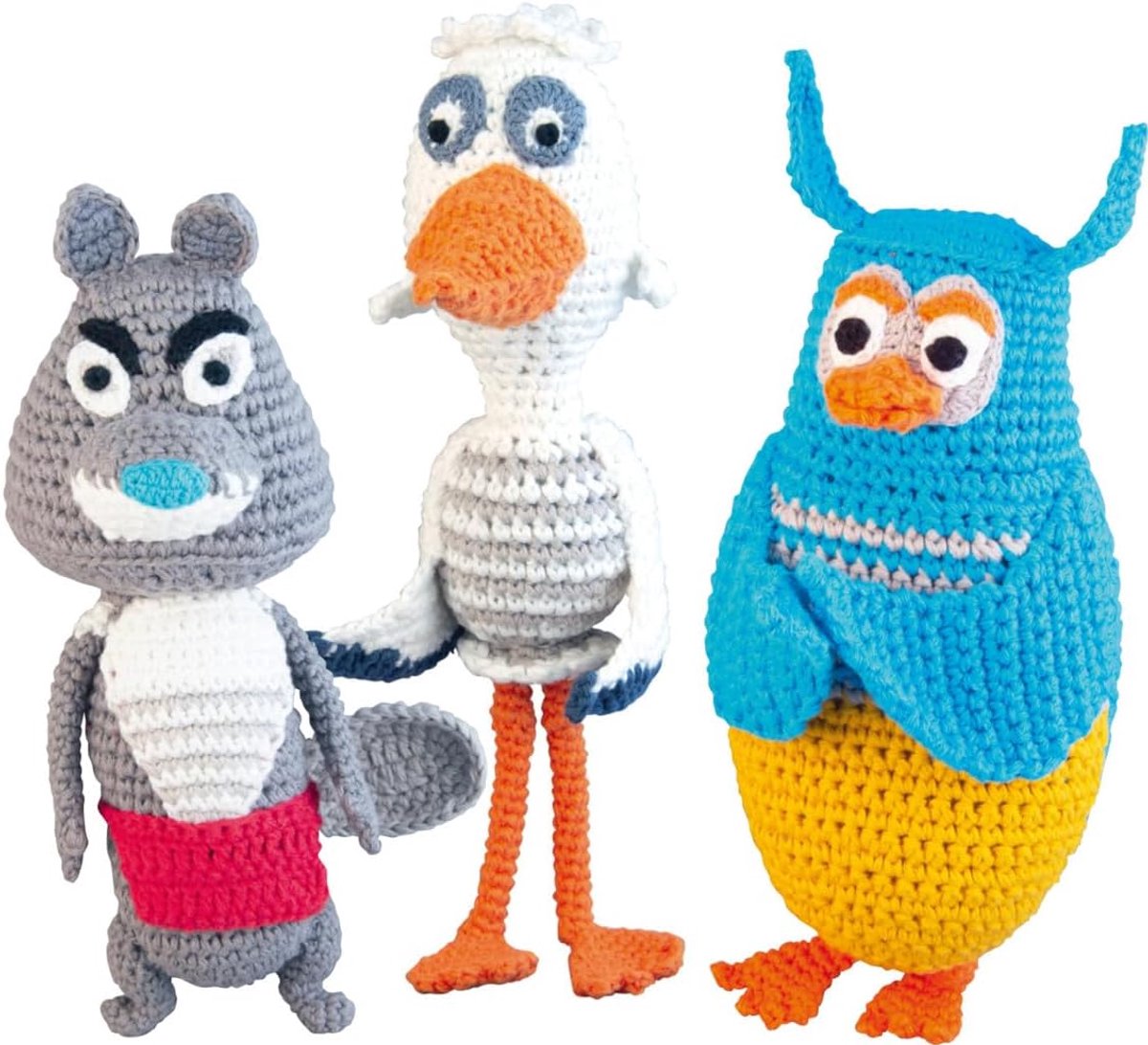 Gehaakte knuffels - Knuffel set - Kinderkamer decoratie - Handgemaakt katoen - 20 x 14 cm - Wit