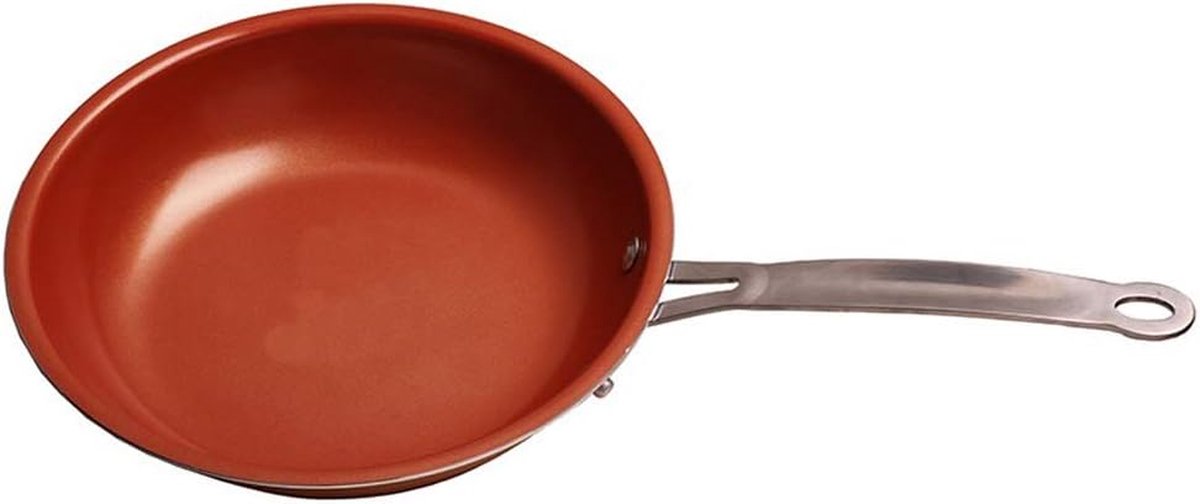 Grote Koperen Koekenpan 26 cm met Keramische Anti-aanbaklaag - Geschikt voor Alle Warmtebronnen inclusief Inductie