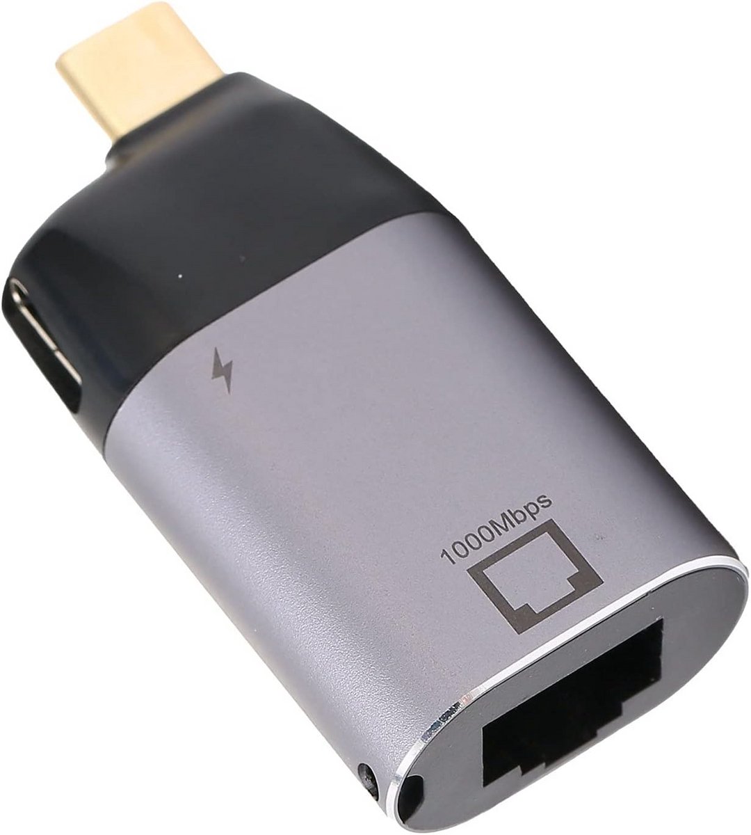 USB-C naar RJ45-adapter met PD 3.0, Gigabit Ethernet (10/100/1000 Mbps), 65 W oplaadpoort, aluminiumlegering, geschikt voor Windows, Android en OS X