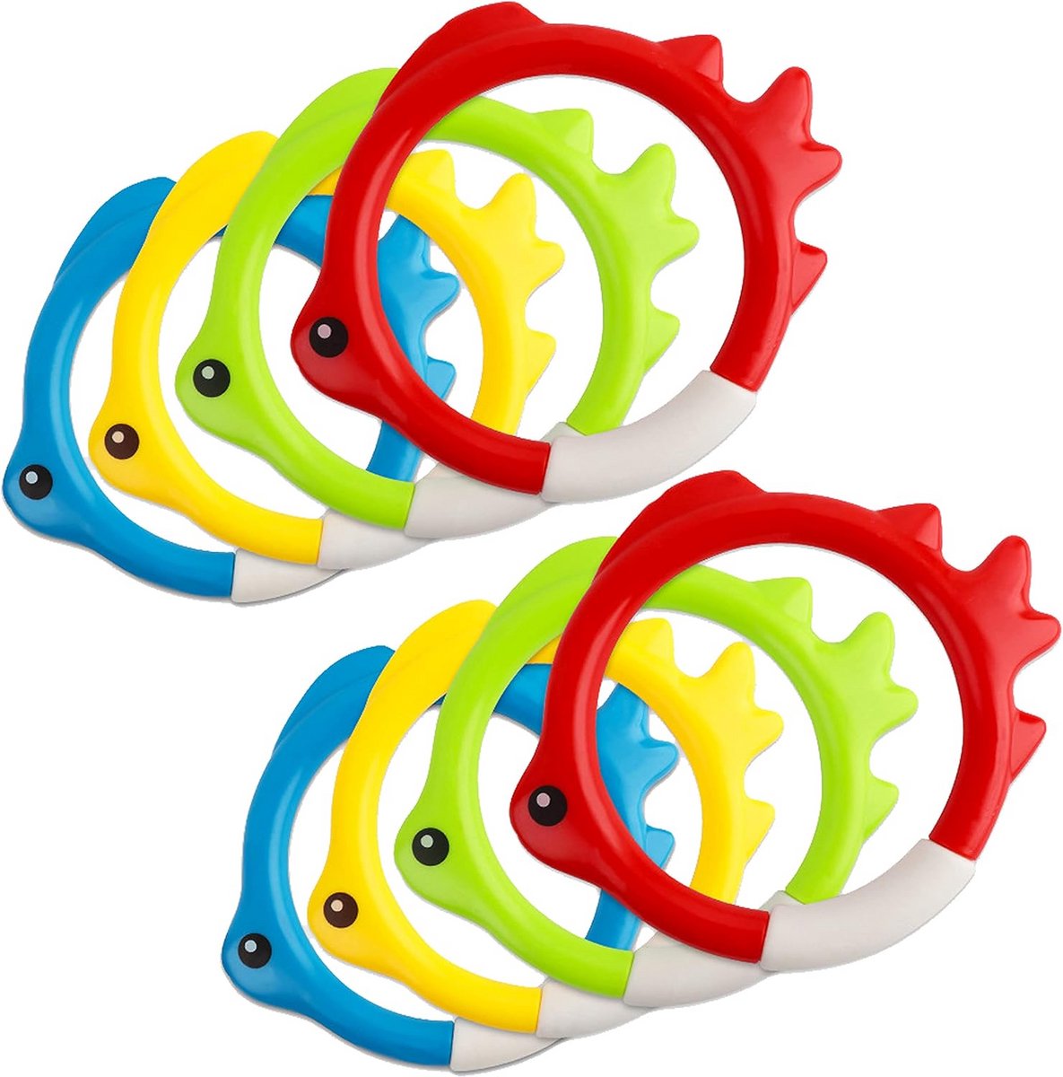 8 stuks ringen in 4 kleuren voor zwembadvissen, duiken, training, duiken, zeevis