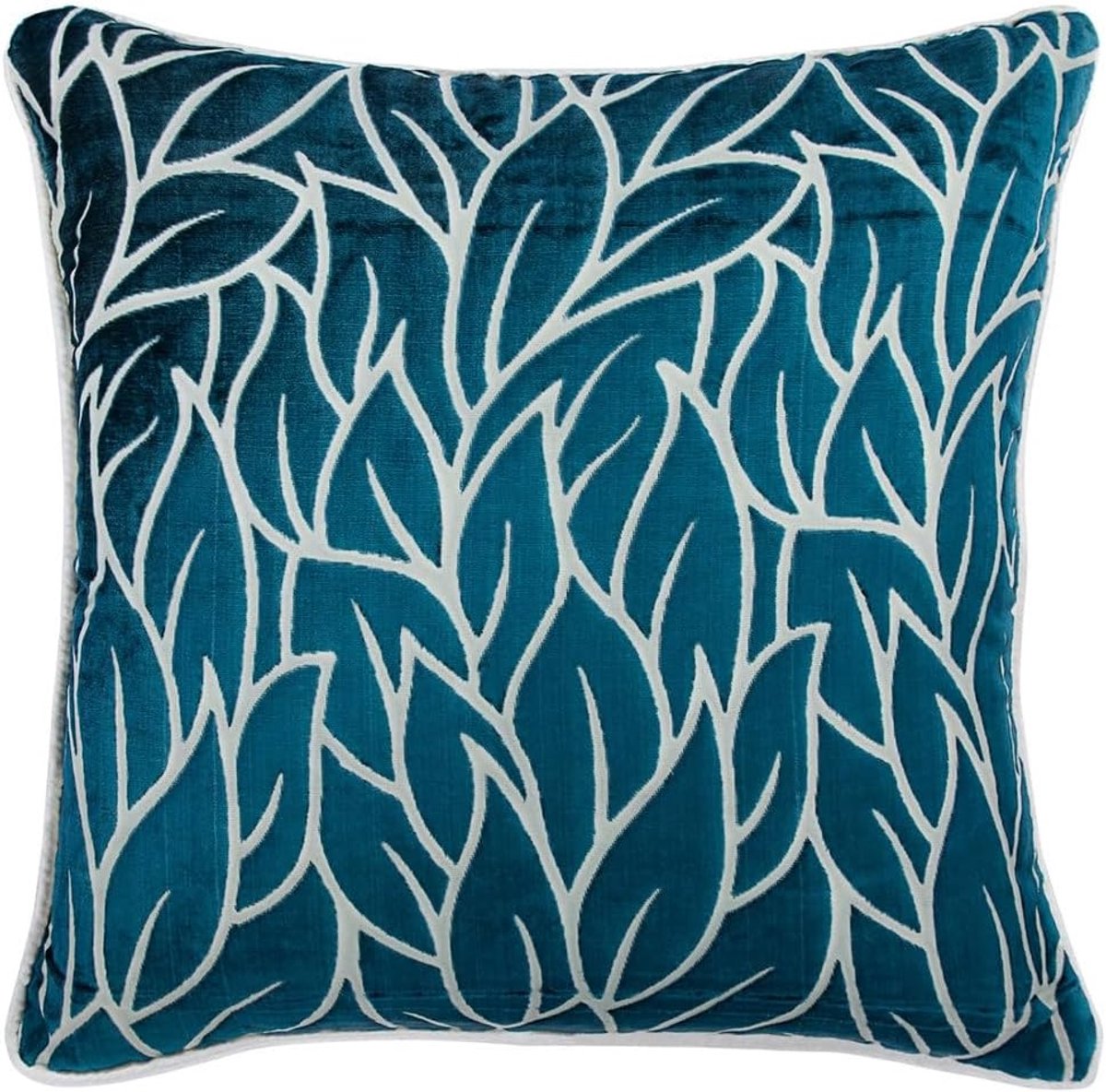 Set van 2 Sierkussenshoezen Fluweel 40x40 cm Teal Blauw Groen - Moderne Bloemen Decoratie