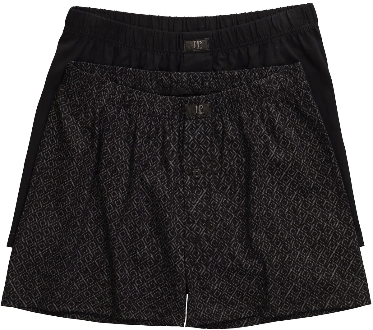 JP 1880 - Heren - Boxershorts set van 2 jersey wijde pasvorm - Zwart - Maat 7XL