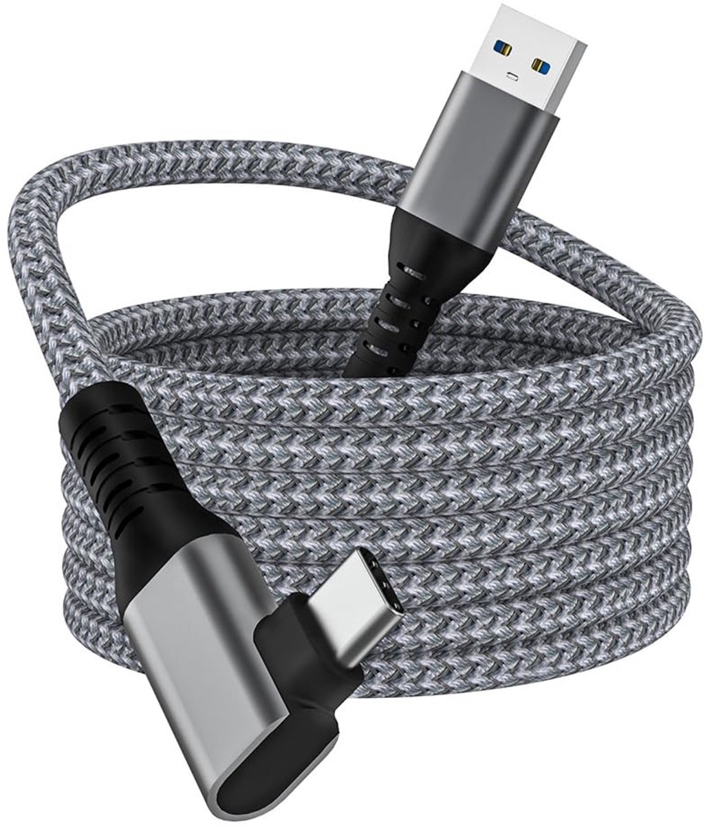 OmGoods - Dailygoody - Geschikt voor Oculus Quest - Type-C datakabel 5 meter - 4K videoprojectiekabel - USB 3.1 - Duurzaam en stabiel - Geschikt voor VR e...