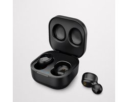 Grixx True Wireless Bluetooth Oordopjes met Oplaadcase – Draadloze In-Ear Earbuds met Microfoon – 9 uur Batterij – Bluetooth 5.0 – Zwart
