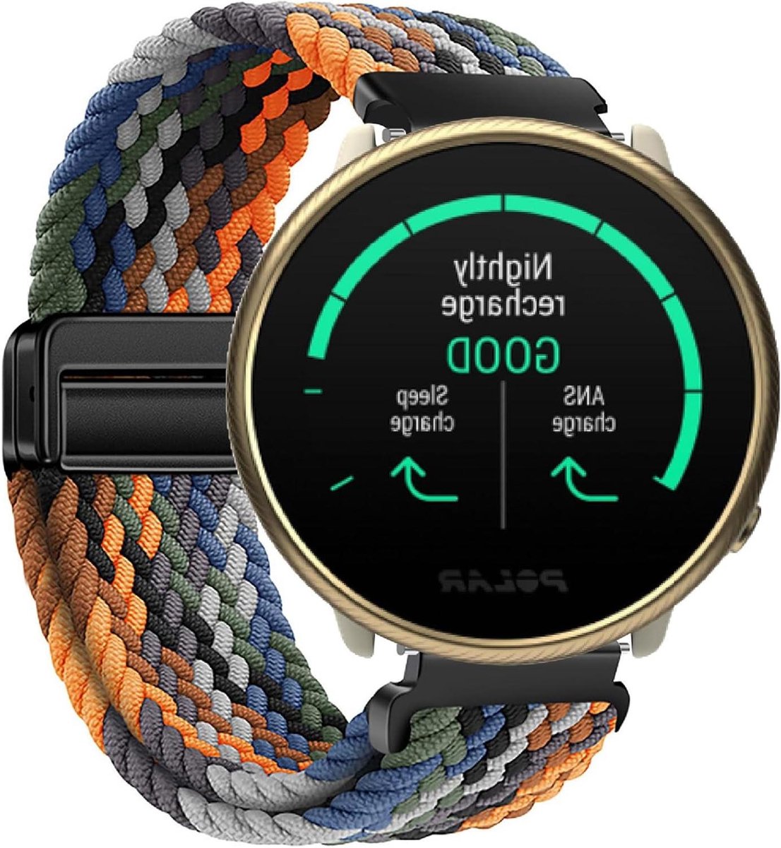 Magnetische band - Nylon band - Smartwatch dragen - Ademend materiaal - Verstelbaar - Zwart
