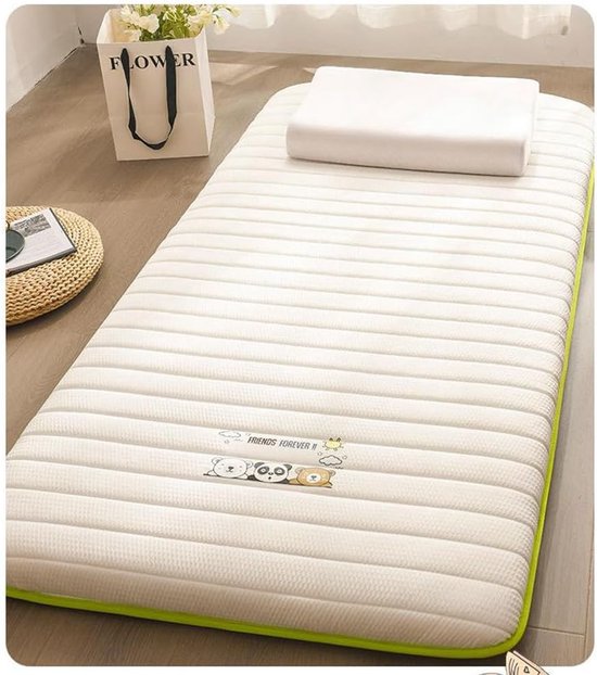 Japanse futonmatras - Vloermatras opvouwbaar - Comfortabel slapen - Schuim met hoge dichtheid - 80x190 cm - Wit — afbeelding 4
