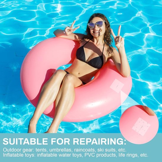 Reparatieset - Waterdichte Pleisters - Opblaasbaar Repareren - Zelfklevend TPU Materiaal - 20 Stuks - Transparant — afbeelding 5