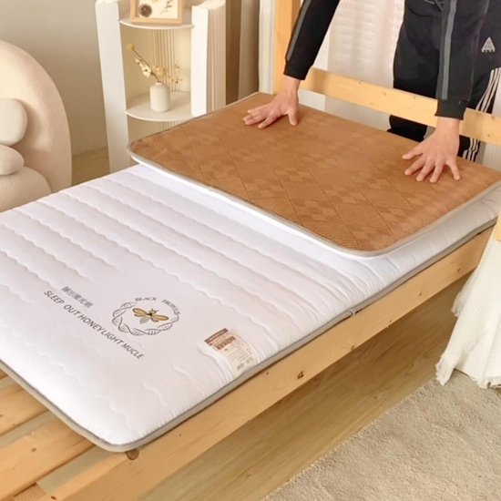 Japanse futon matras - Opvouwbaar logeerbed - Comfortabel slapen - Ergonomisch design - 90 x 190 cm - Grijs — afbeelding 2