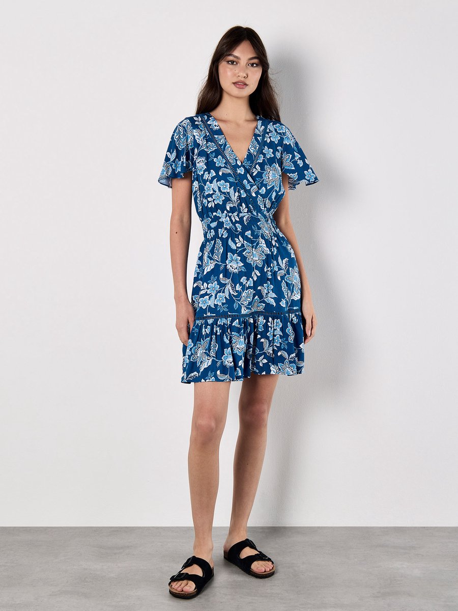Sarasa Floral Wrap Mini Dress