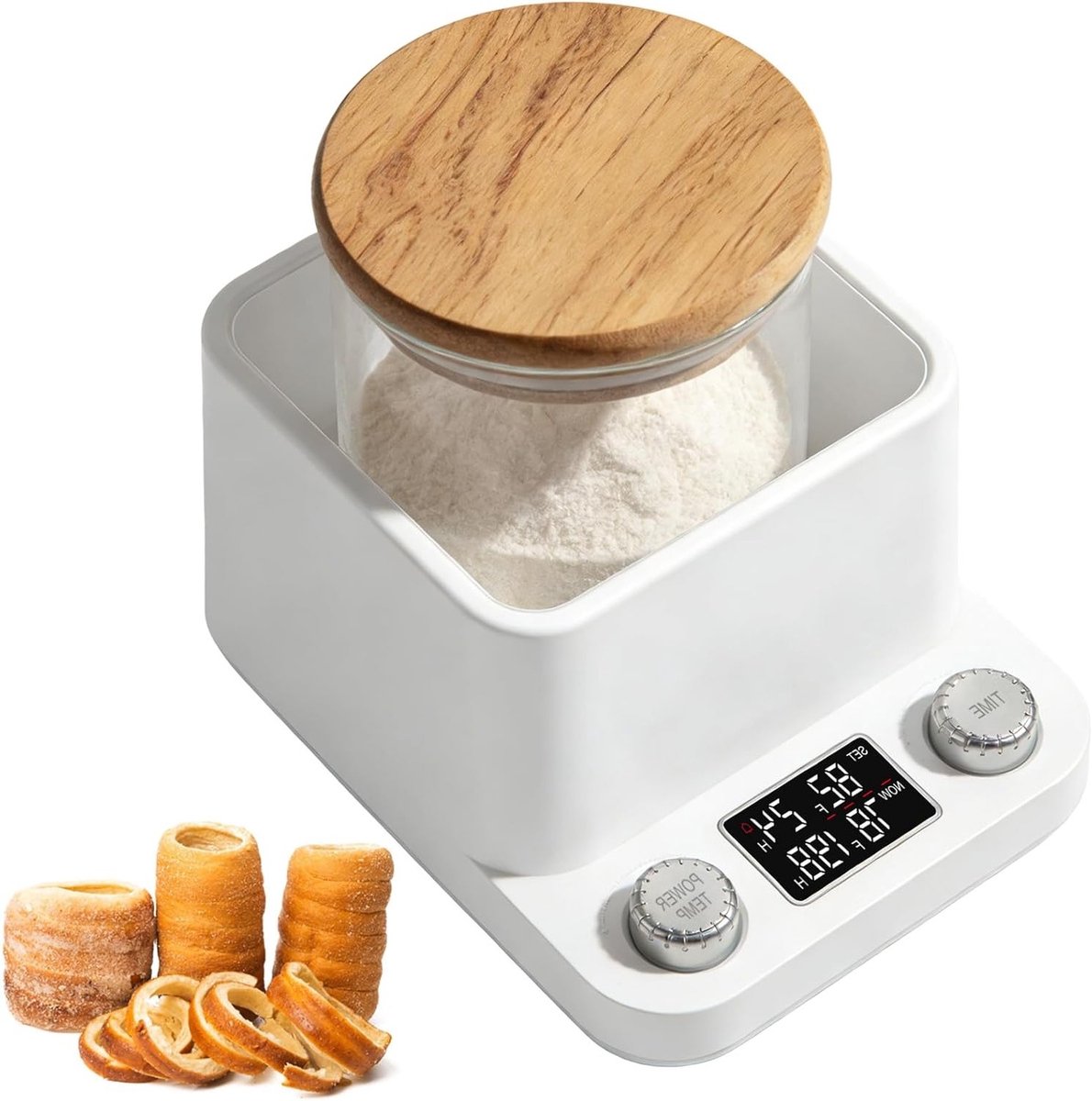 Zuurdesemstarter verwarmer met waterbad, nauwkeurige thermostaat en intelligente timer voor perfect fermenteren van zuurdesem en brood bakken