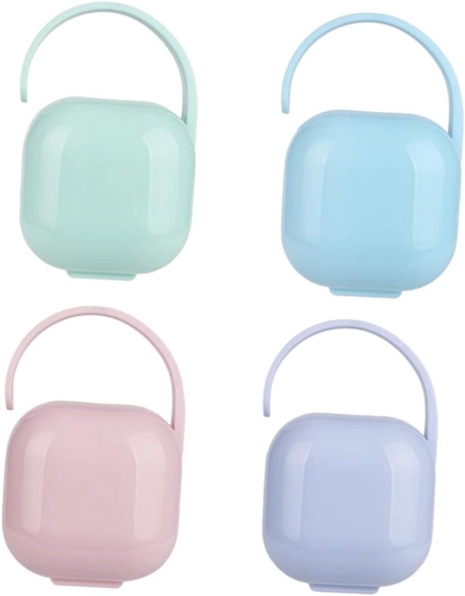 Fopspeendoosjes - Fopspeenhouder Opberger - Baby Verzorging - Hygiënisch en Stofvrij - 9.5 x 6.2 x 6 cm - Assorti