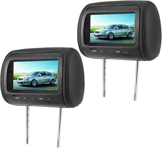 Autospeler Hoofdsteun Video - Auto Scherm MP5 - Reis Vermaak - Dubbele Infrarood Zender - 2x 7 Inch - Zwart — afbeelding 3
