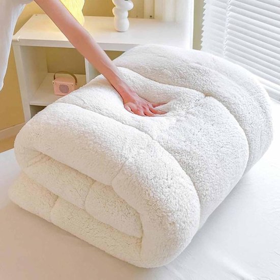 Japanse Futon Matras - Opvouwbaar Bed - Comfortabel Slapen - Gesimuleerde Lamswol - 150 x 190 cm - Natuurlijk Grijs — afbeelding 4