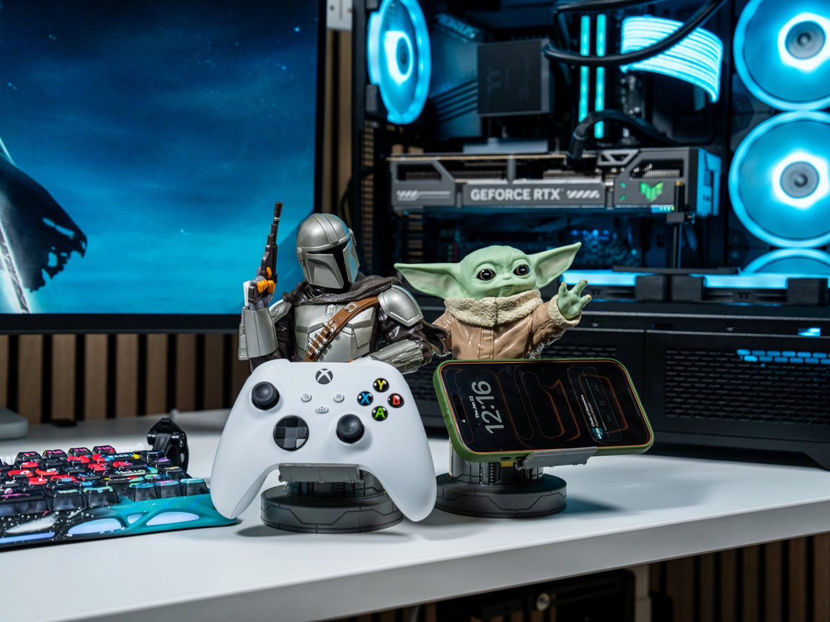 Star Wars - Grogu Mandalorian apprentice - figurine standaard voor telefoon | controller | oplaadcase (Cable Guys R.E.S.T.) — afbeelding 7