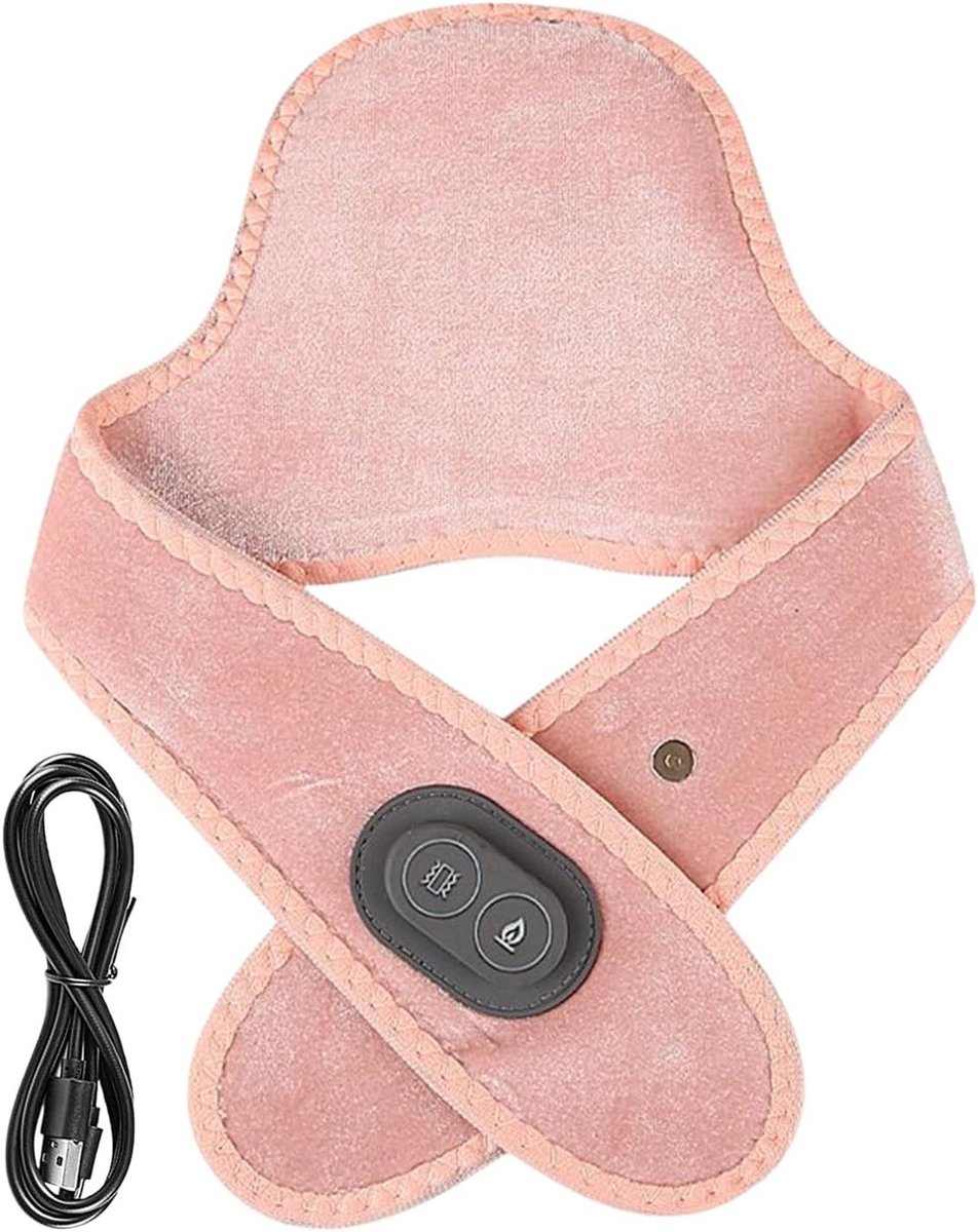 Nekverwarmingskussen - Warmteband Nek - Spierontspanning - Draadloze Elektrische Verwarmer - 66x14cm - Wit