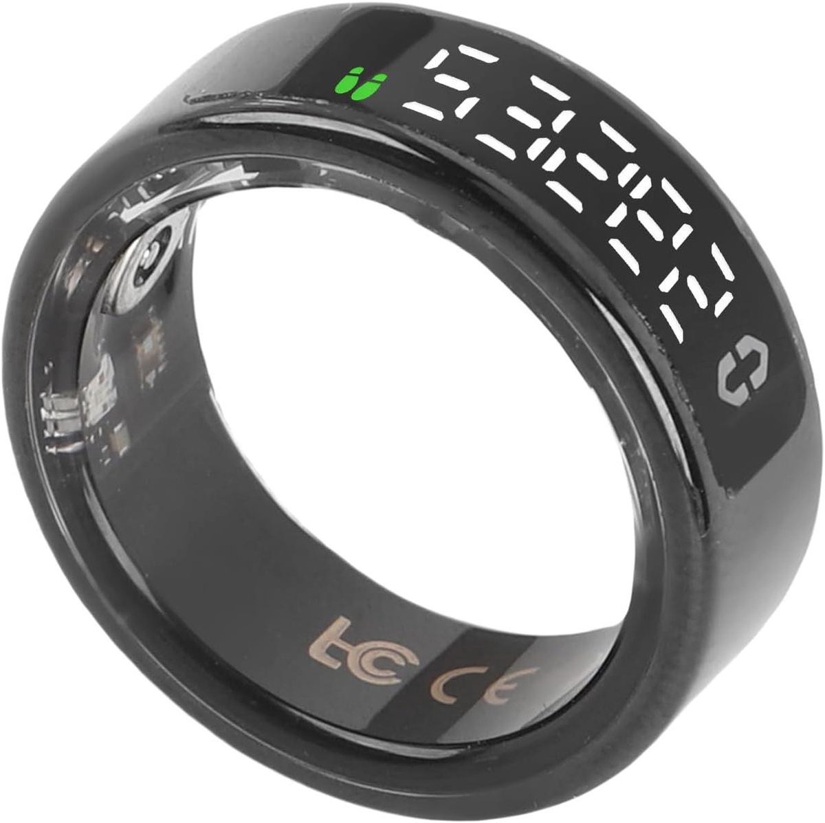Slimme Gezondheidsring - Fitness Tracker Ring - Activiteiten Registreren - Multifunctioneel Display - 13 ID: 222 mm - Zwart