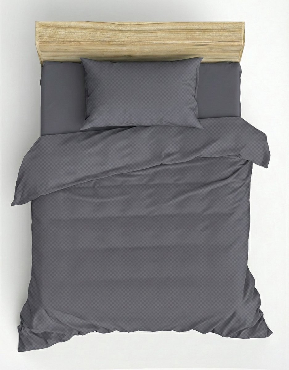 L'Essentiel Maison Plaid - Dekbedovertrek - Ranforce - Grijs - 155x220