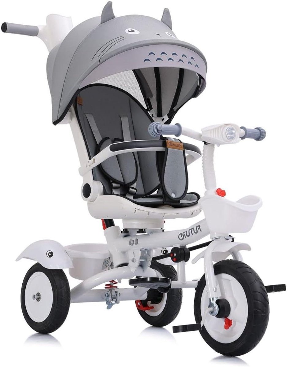 Opvouwbare Driewieler - Kinderfiets - Buiten spelen - 2-in-1 ontwerp - 95 cm hoog - Grijs